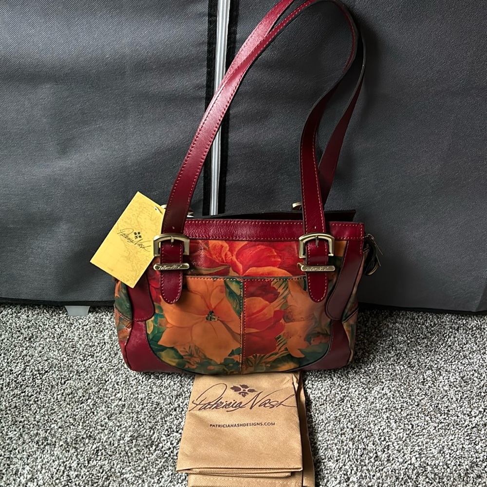 Patricia Nash Floral Oil Paint Satchel